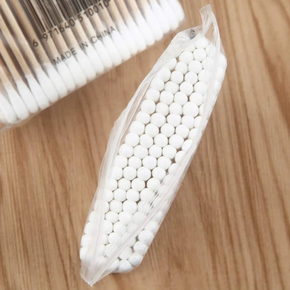 100/300/500/800pcs,20/40set Double Head Wood Cotton Swab Ears Cleaning , Makeup Tools Lipstik Cotton Buds Bastoncillos Oidos