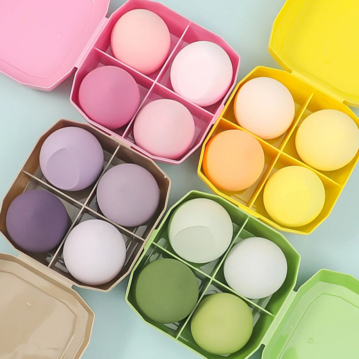 4Pcs Makeup Sponge Powder Puff Dry and Wet Combined Beauty Foundation Tools Cosmetic Ball Powder Puff Bevel Cut Make Up Sponge
