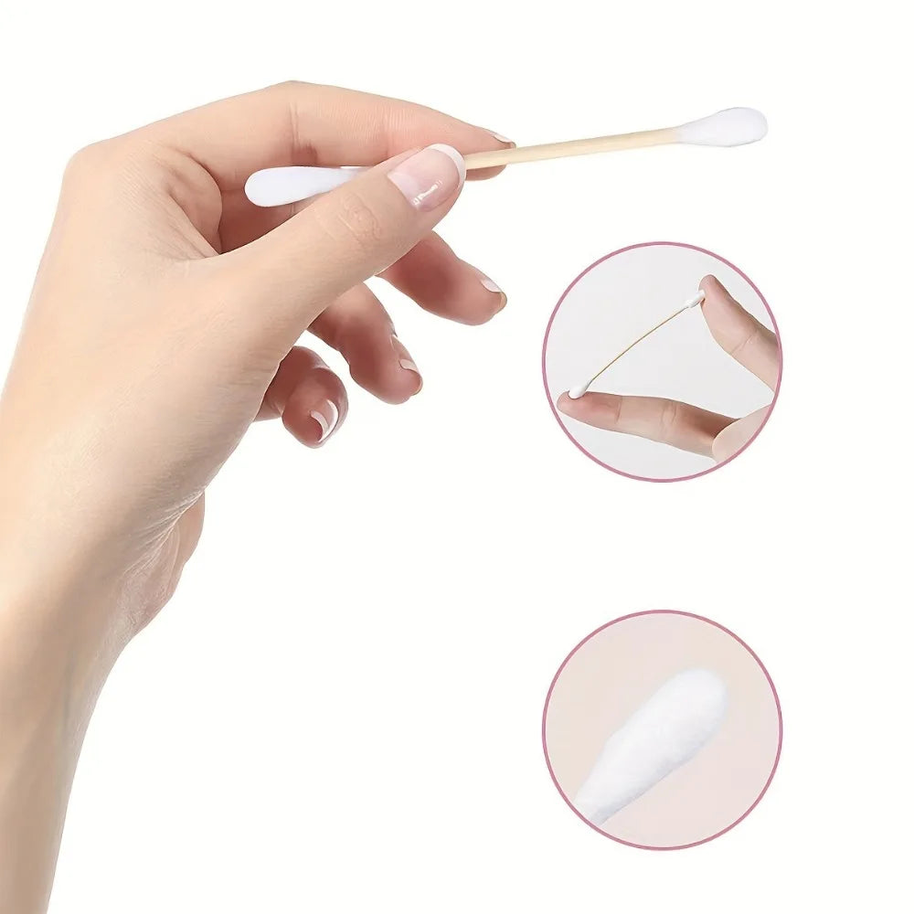 100/300/500/800pcs,20/40set Double Head Wood Cotton Swab Ears Cleaning , Makeup Tools Lipstik Cotton Buds Bastoncillos Oidos