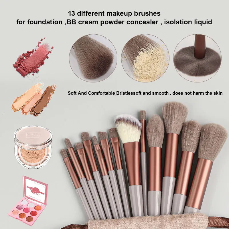 13Pcs-14Pcs Makeup Brushes Soft Fluffy Makeup Tools Cosmetic Powder Eye Shadow Foundation Blush Blending Beauty Make Up Brush