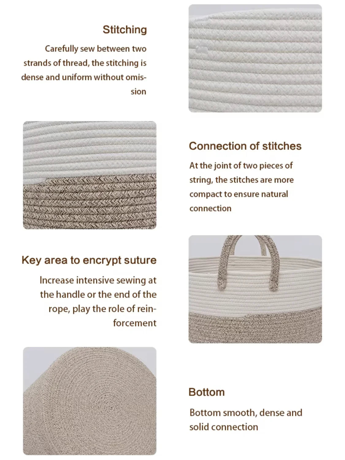 Household Wicker Dirty Laundry Basket ,Oversized Cotton Woven Storage Basket,Store Clothes and Miscellaneous ,Foldable Toy Stora