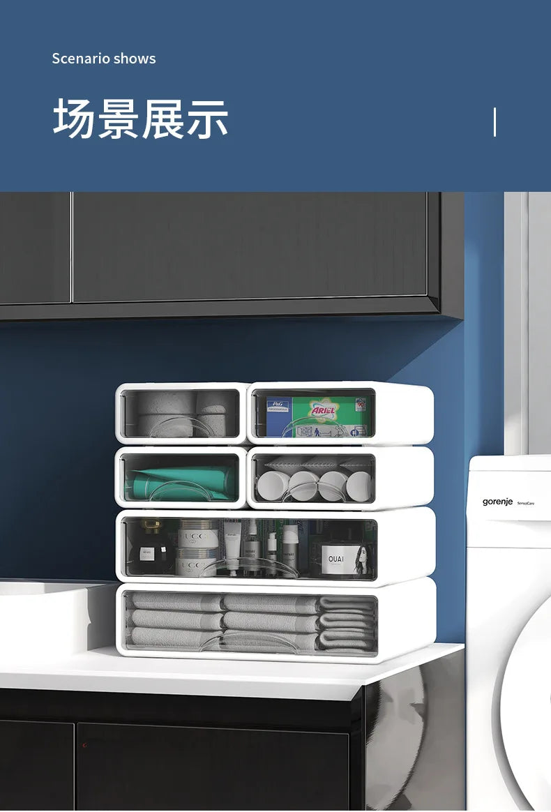 Desktop Storage Box Drawer Stationery Finishing Organizer Box Desk A4 File Cabinet Racks Cosmetics Dormitory Desktop Organizer