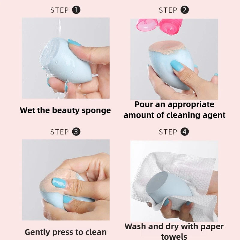 4Pcs Makeup Sponge Powder Puff Dry and Wet Combined Beauty Foundation Tools Cosmetic Ball Powder Puff Bevel Cut Make Up Sponge