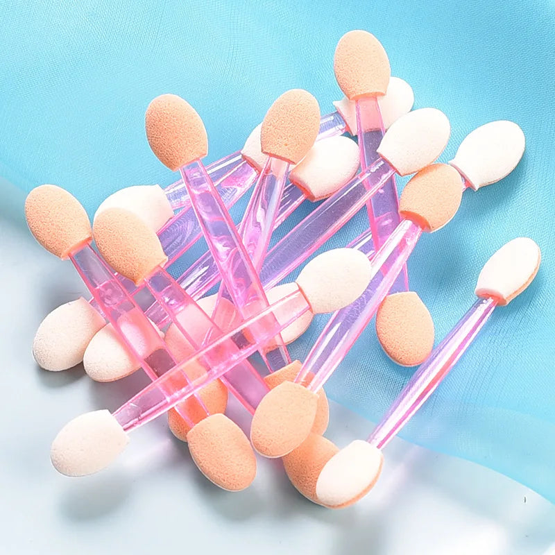 20/40pcs Nail Powder Brushes Sponge Double Sided Applicator Mirror Chrome Pigment Disposable Sponge Stick Cosmetic Makeup Tools