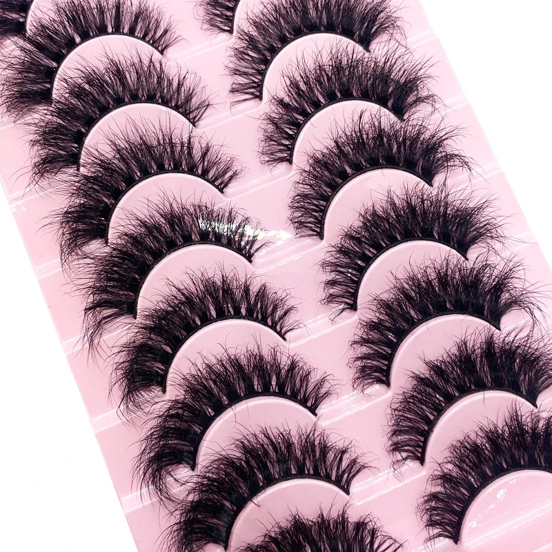 New 10 Pairs 3D Faux Mink Lashes Faux Mink Fluffy Lashes Soft Full Thick Wispy Eyelash Dramatic False Eyelashes Makeup Tools