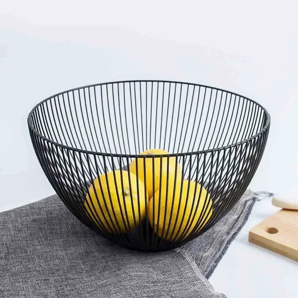 Household Tool Storage Basket Black Table Decoration Metal Candy Dish Kitchen Fruit Bowl Food Basket Iron Vegetable Home Holder