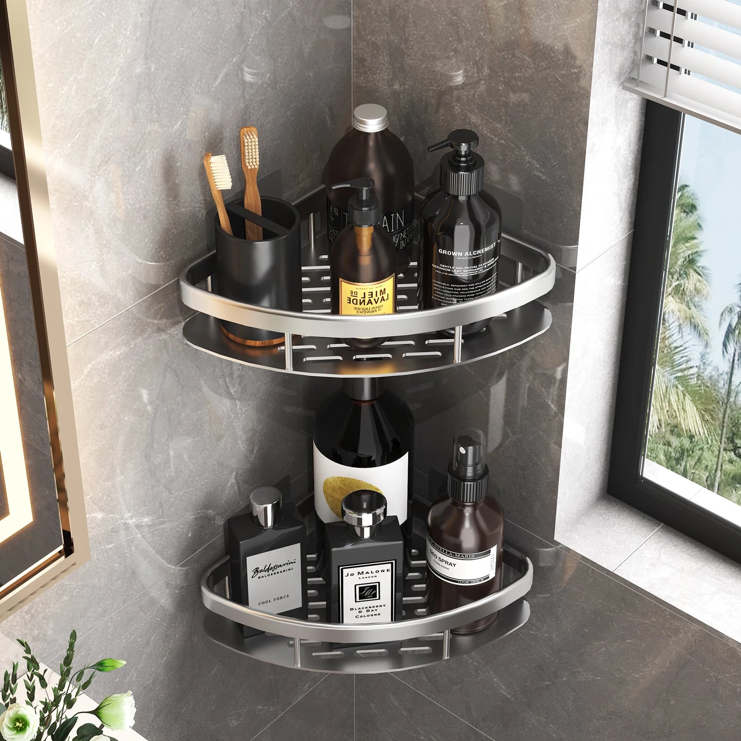 Bathroom Shelf Bathroom Towel Rack Shelves Wall Shower Shampoo Rack No Drill Shelf Bathroom Tripod Storage Rack