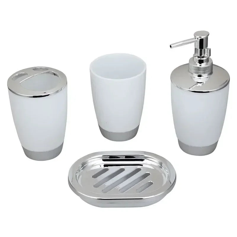 4piece Bathroom Accessories, Toothbrush Holder, Toothbrush Cup, Liquid Dispenser, Soap Box, Bathtub Shower Storage Supplies