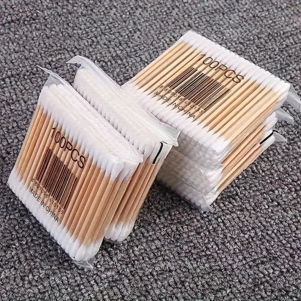 100/300/500/800pcs,20/40set Double Head Wood Cotton Swab Ears Cleaning , Makeup Tools Lipstik Cotton Buds Bastoncillos Oidos