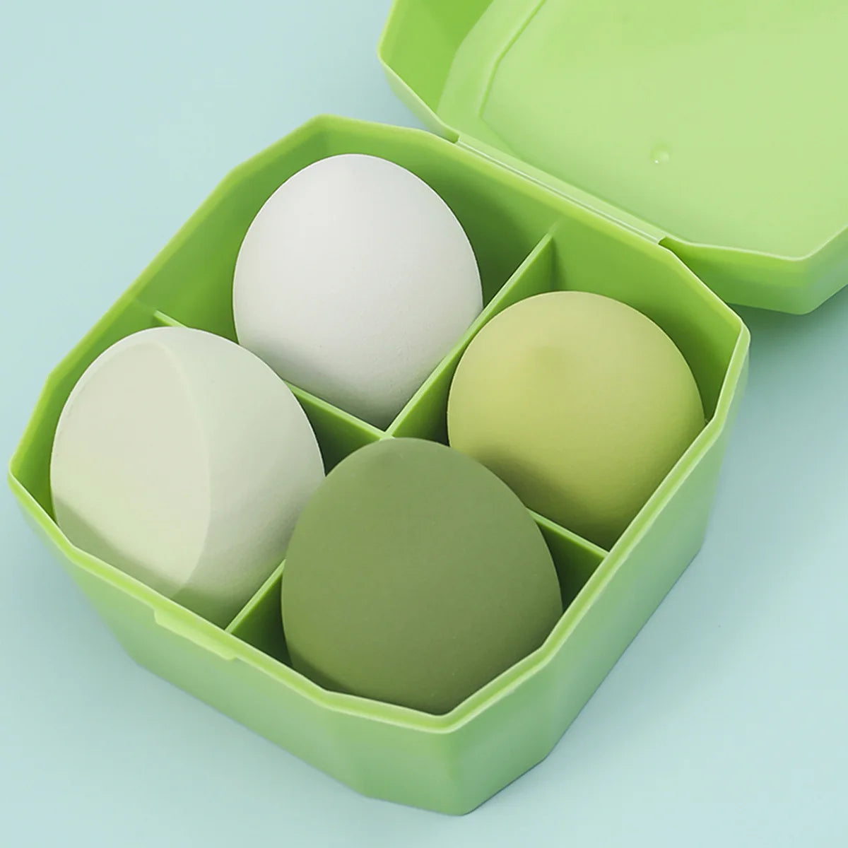 4Pcs Makeup Sponge Powder Puff Dry and Wet Combined Beauty Foundation Tools Cosmetic Ball Powder Puff Bevel Cut Make Up Sponge