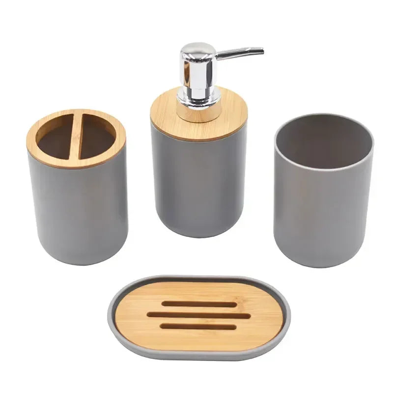 4piece Bathroom Accessories, Toothbrush Holder, Toothbrush Cup, Liquid Dispenser, Soap Box, Bathtub Shower Storage Supplies
