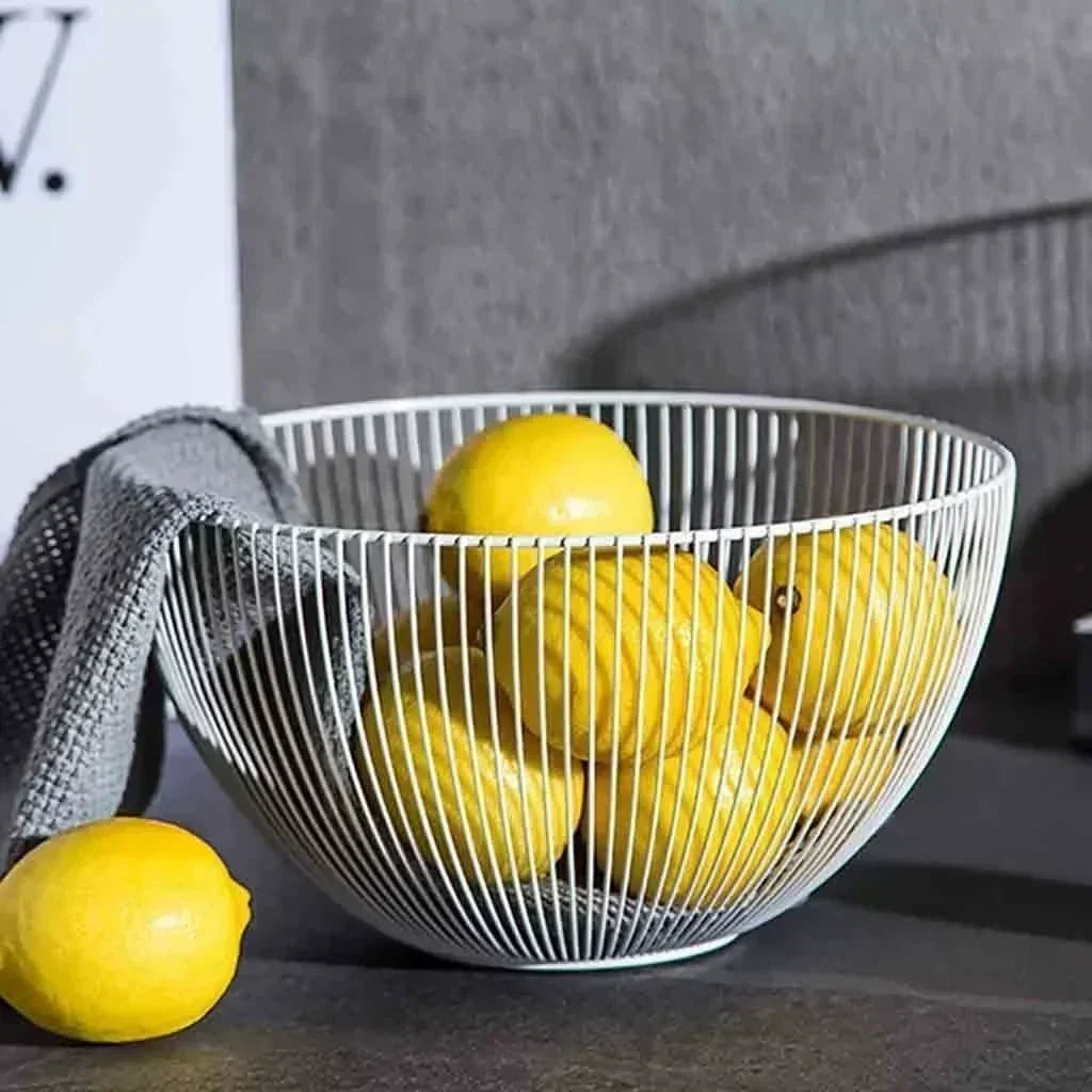 Household Tool Storage Basket Black Table Decoration Metal Candy Dish Kitchen Fruit Bowl Food Basket Iron Vegetable Home Holder