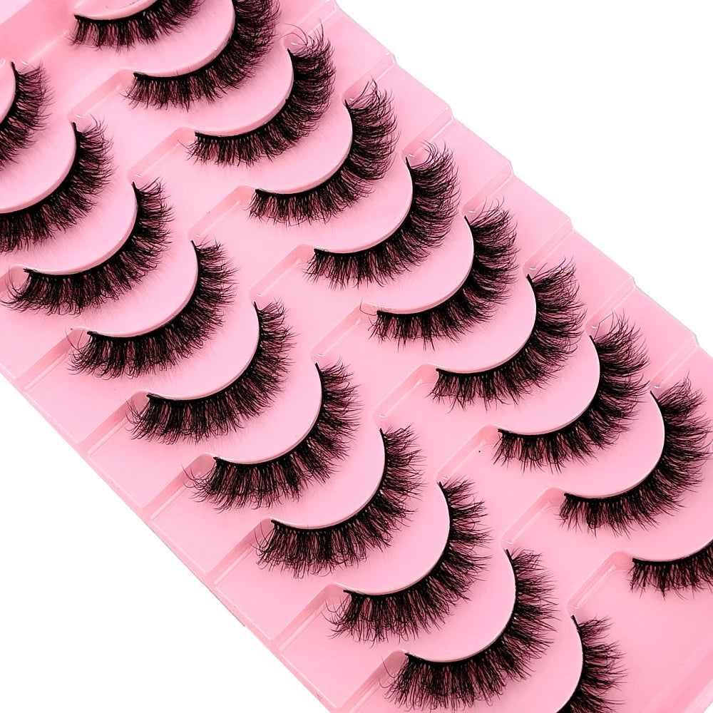 New 10 Pairs 3D Faux Mink Lashes Faux Mink Fluffy Lashes Soft Full Thick Wispy Eyelash Dramatic False Eyelashes Makeup Tools