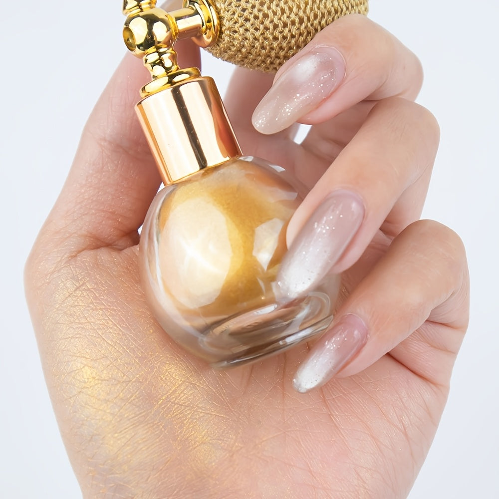 2pcs Glitter Body Highlighter Powder Spray Set with a Refill Bottle