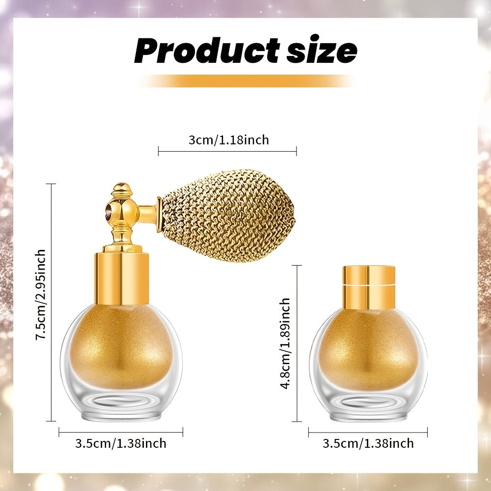 2pcs Glitter Body Highlighter Powder Spray Set with a Refill Bottle