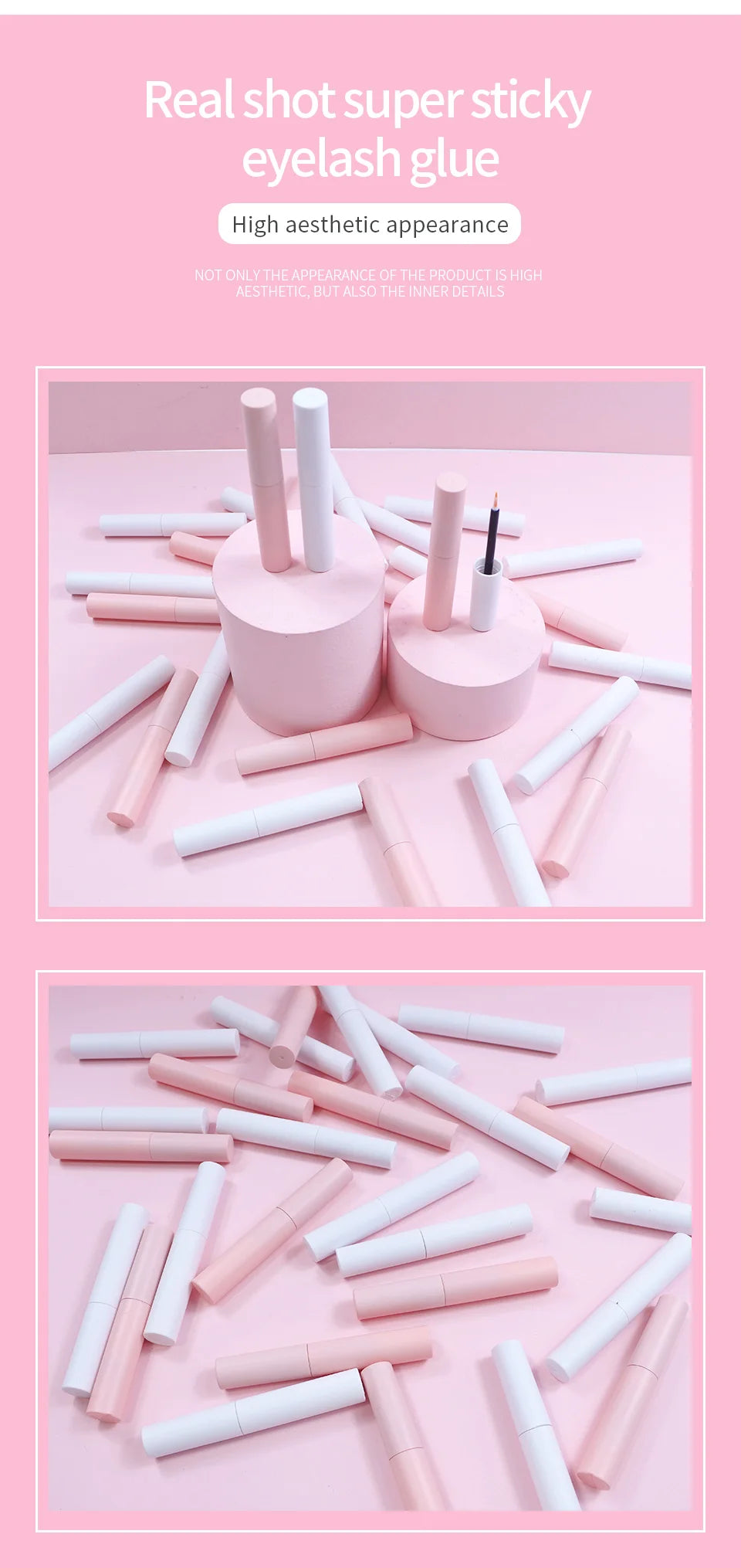 Eyelash Glue Wholesale 4/10/30 pcs Private Label White & Black Lash Glue Makeup Tools