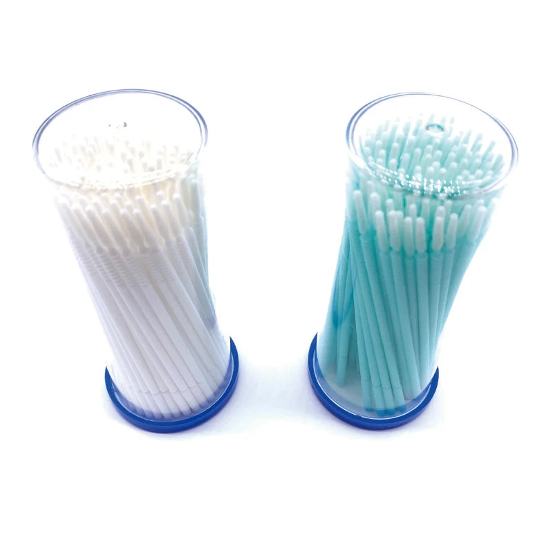 100PCS/Pack Long Head Bendable Micro Brushes Disposable Microbrush Applicator  Eyelash Mascara Glue Cleaning Brush Makeup Tools