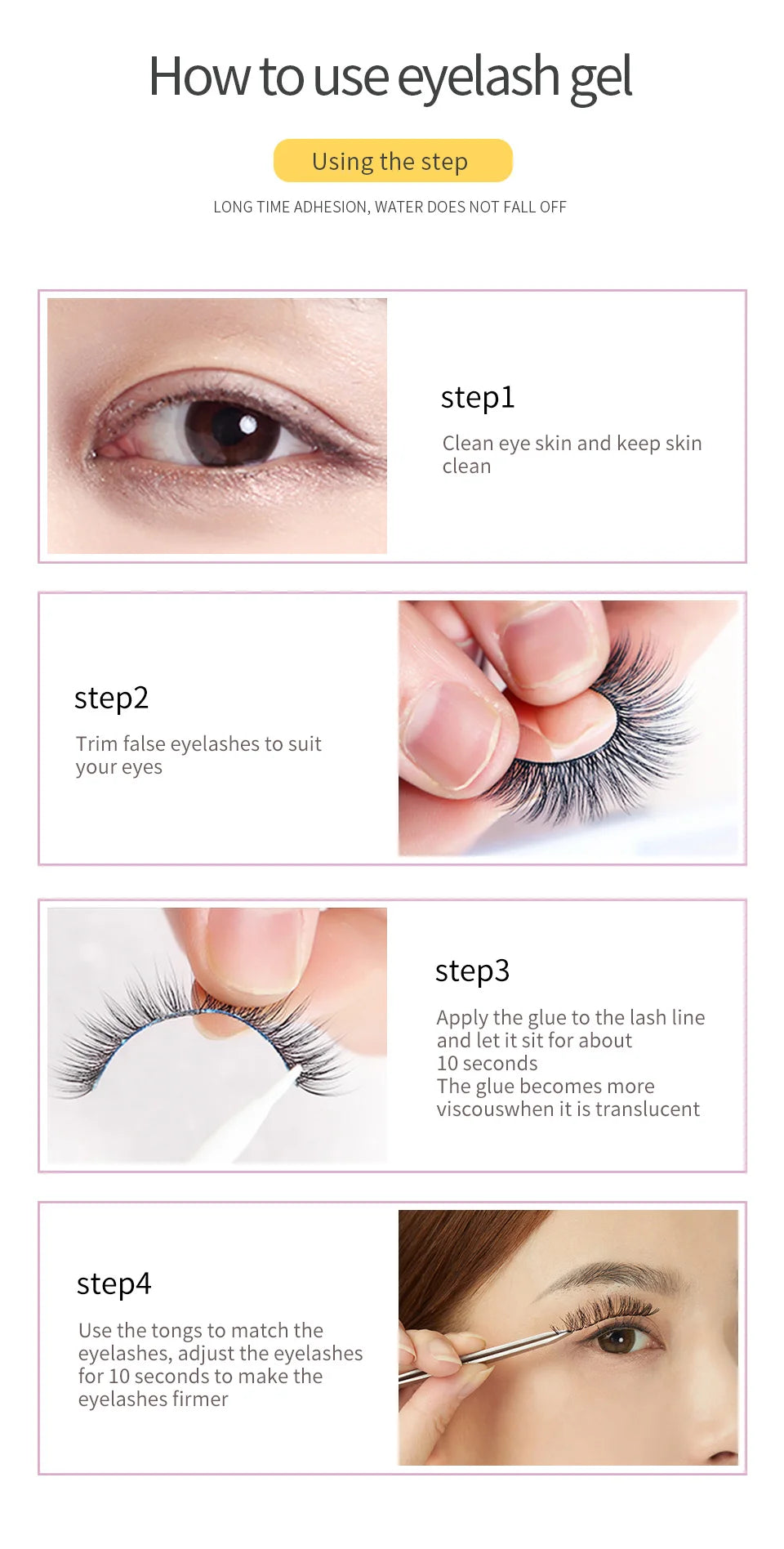 Eyelash Glue Wholesale 4/10/30 pcs Private Label White & Black Lash Glue Makeup Tools