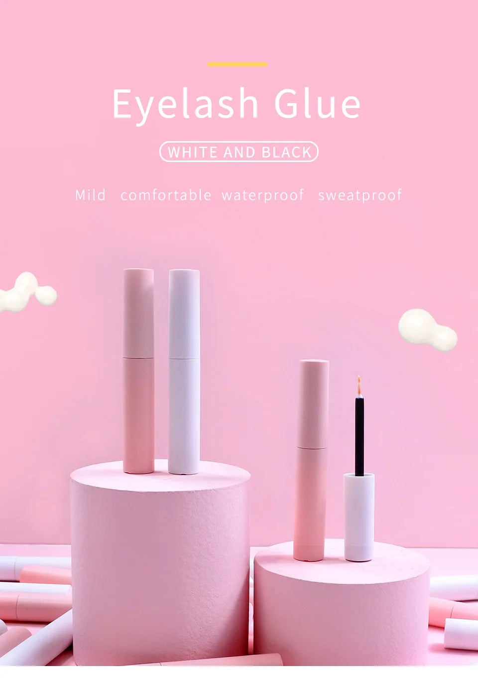 Eyelash Glue Wholesale 4/10/30 pcs Private Label White & Black Lash Glue Makeup Tools
