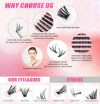 DIY Lashes Extension Kit Eyelashes 200 PCS Clusters Lash Bond