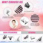 DIY Lashes Extension Kit Eyelashes 200 PCS Clusters Lash Bond
