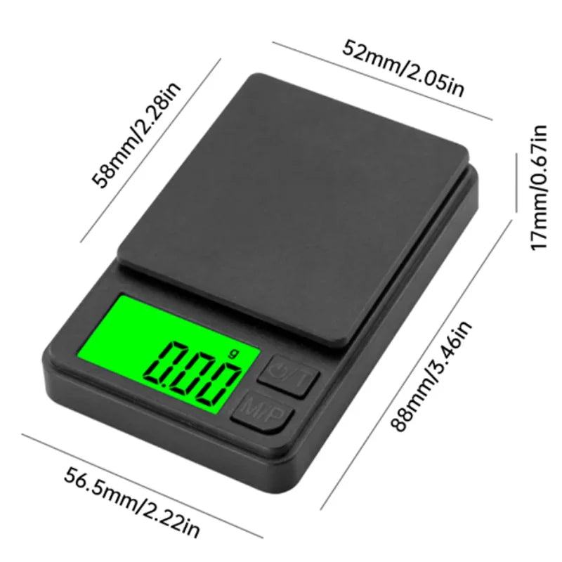 Precision Pocket Scale 1000g X 0.1g - Digital Gram, Food, , Ounces/Grains Scale