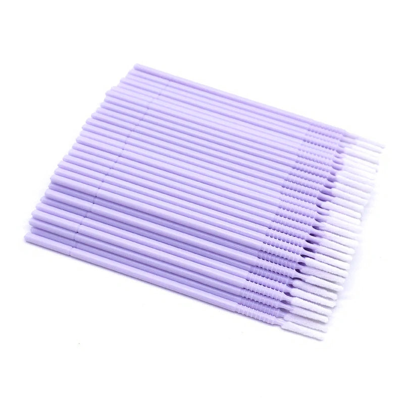 100PCS/Pack Long Head Bendable Micro Brushes Disposable Microbrush Applicator  Eyelash Mascara Glue Cleaning Brush Makeup Tools