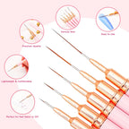 Nail Brush Pen 5pcs/set Nail Art Liner Brushes Set Elongated Striping Drawing