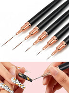 Nail Brush Pen 5pcs/set Nail Art Liner Brushes Set Elongated Striping Drawing
