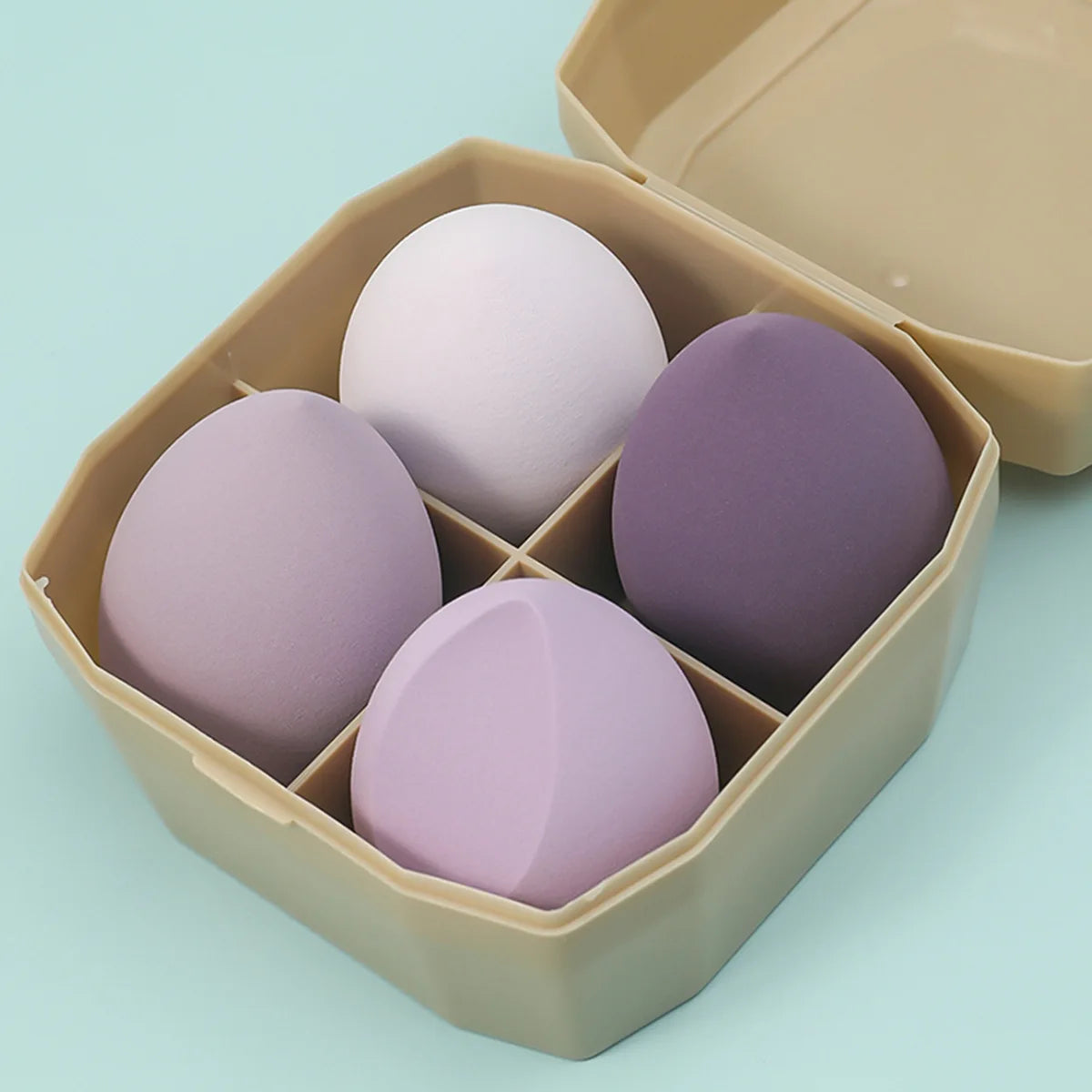 4Pcs Makeup Sponge Powder Puff Dry and Wet Combined Beauty Foundation Tools Cosmetic Ball Powder Puff Bevel Cut Make Up Sponge