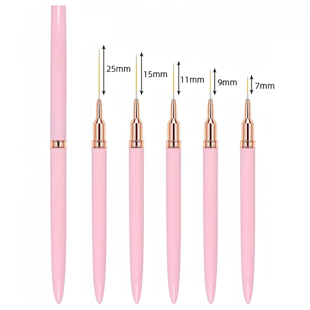 Nail Brush Pen 5pcs/set Nail Art Liner Brushes Set Elongated Striping Drawing