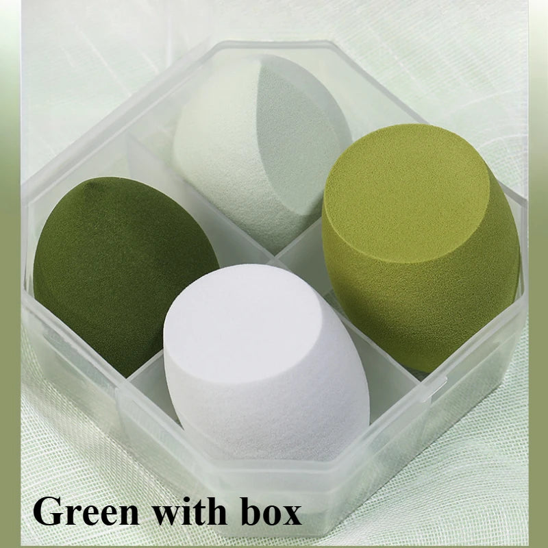 4Pcs Makeup Sponge Powder Puff Dry and Wet Combined Beauty Foundation Tools Cosmetic Ball Powder Puff Bevel Cut Make Up Sponge