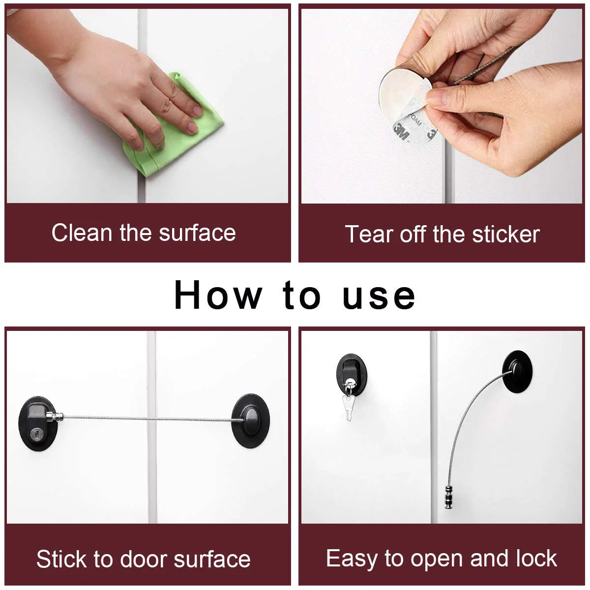 Kid Safe Window Limiter Baby Safety Lock  for Fridge Cabinet Door Drawer Washer