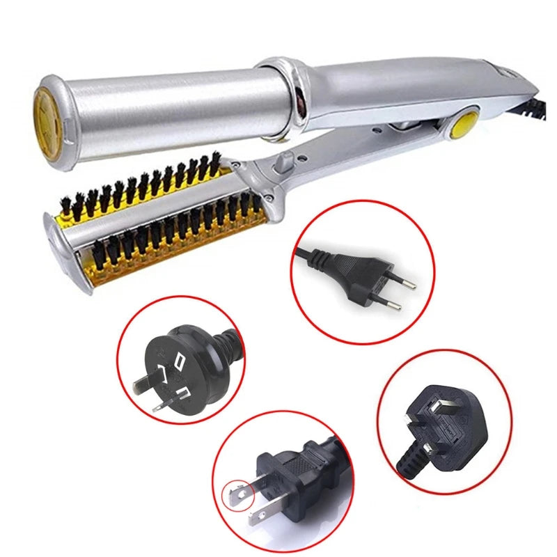 2-in-1 Hair Straightener and Curler for Styling Flat Iron Hairdressing Tool