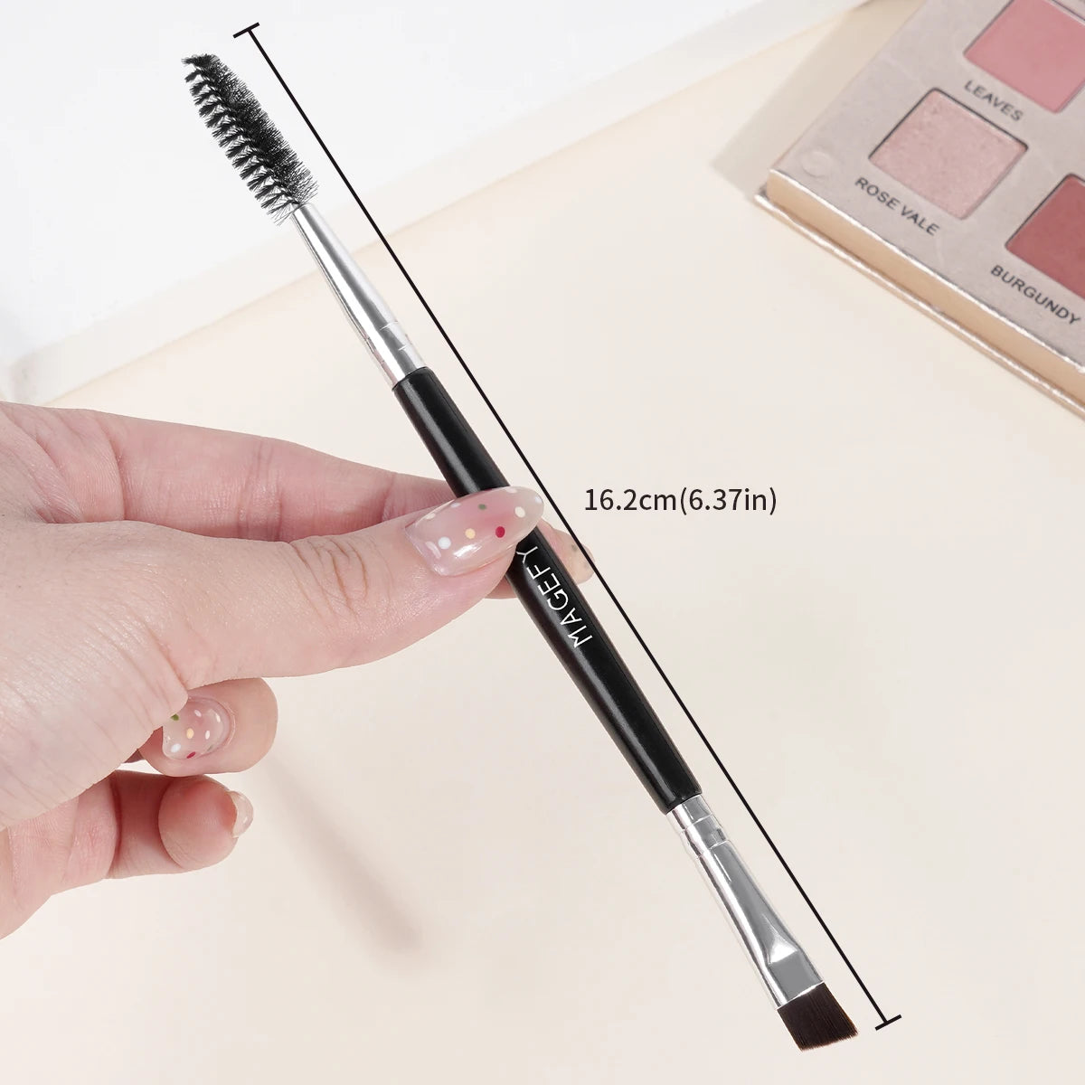 MAGEFY 2pcs/set Eyebrow Brush Eyelash Comb Makeup Brush Dual Ended Angled Brush 2 in 1 Lash Eyebrow Brush Cosmetic Makeup Tools