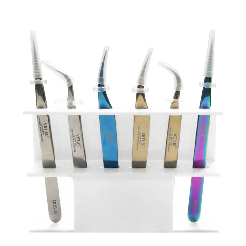 Acrylic Eyelash Tweezers Storage Holder Stand 6 Holes Convenient Tweezers Stand Shelf Hold Lash Extension Women Makeup Tools