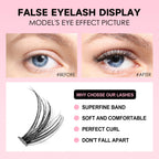 DIY Lashes Extension Kit Eyelashes 200 PCS Clusters Lash Bond