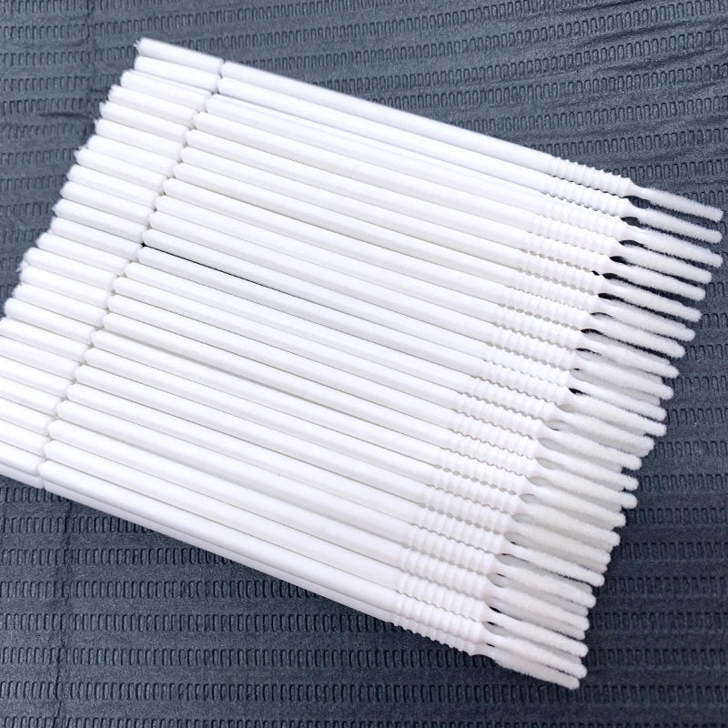 100PCS/Pack Long Head Bendable Micro Brushes Disposable Microbrush Applicator  Eyelash Mascara Glue Cleaning Brush Makeup Tools