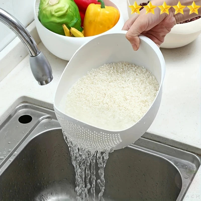 Rice Drain Basket Rice Filter Fruit and Vegetable Drain Multi-Purpose Tool