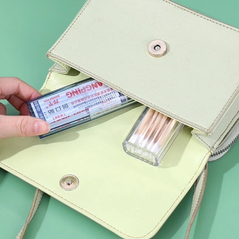 Household Storage Supplies Cotton Swab Storage Box Portable Travel Toothpick Band-aid Box Small Object Transparent Storage Box