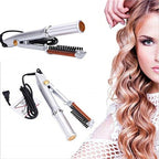 2-in-1 Hair Straightener and Curler for Styling Flat Iron Hairdressing Tool