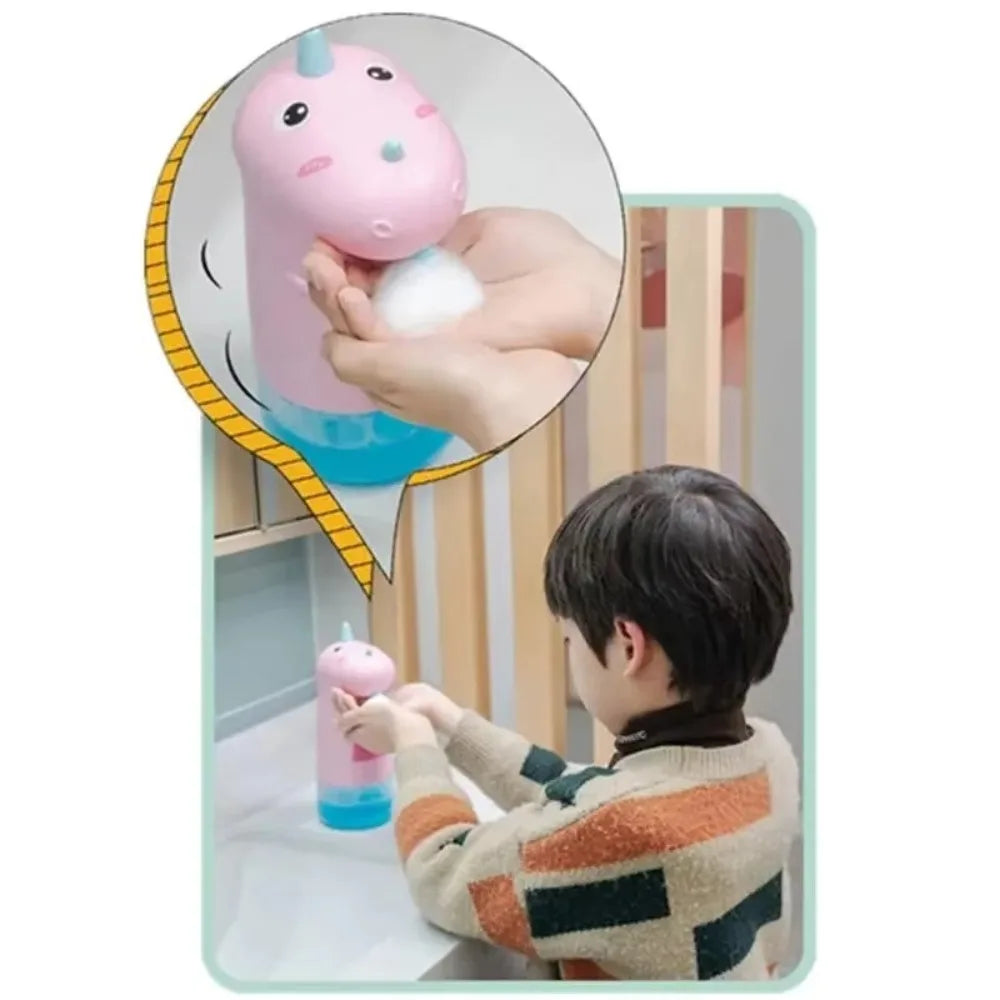 Cartoon 250ml Soap Dispenser Automatic Battery Cute Unicorn Foam Container