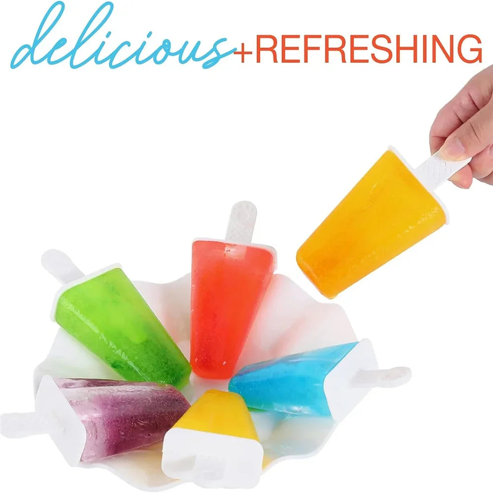 Ice Cream Mold DIY 6 Holes Ice Pop Maker Reusable Popsicle For Kids Popsicle Mould Kitchen Durable Ice Cream Cube Tools