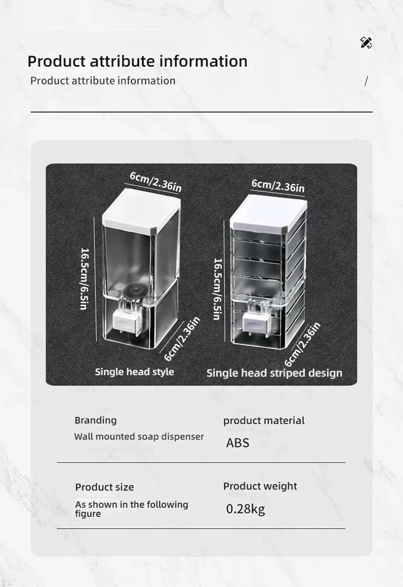 Manual Soap Dispenser Wall Mounted Bathroom Soap Dispenser