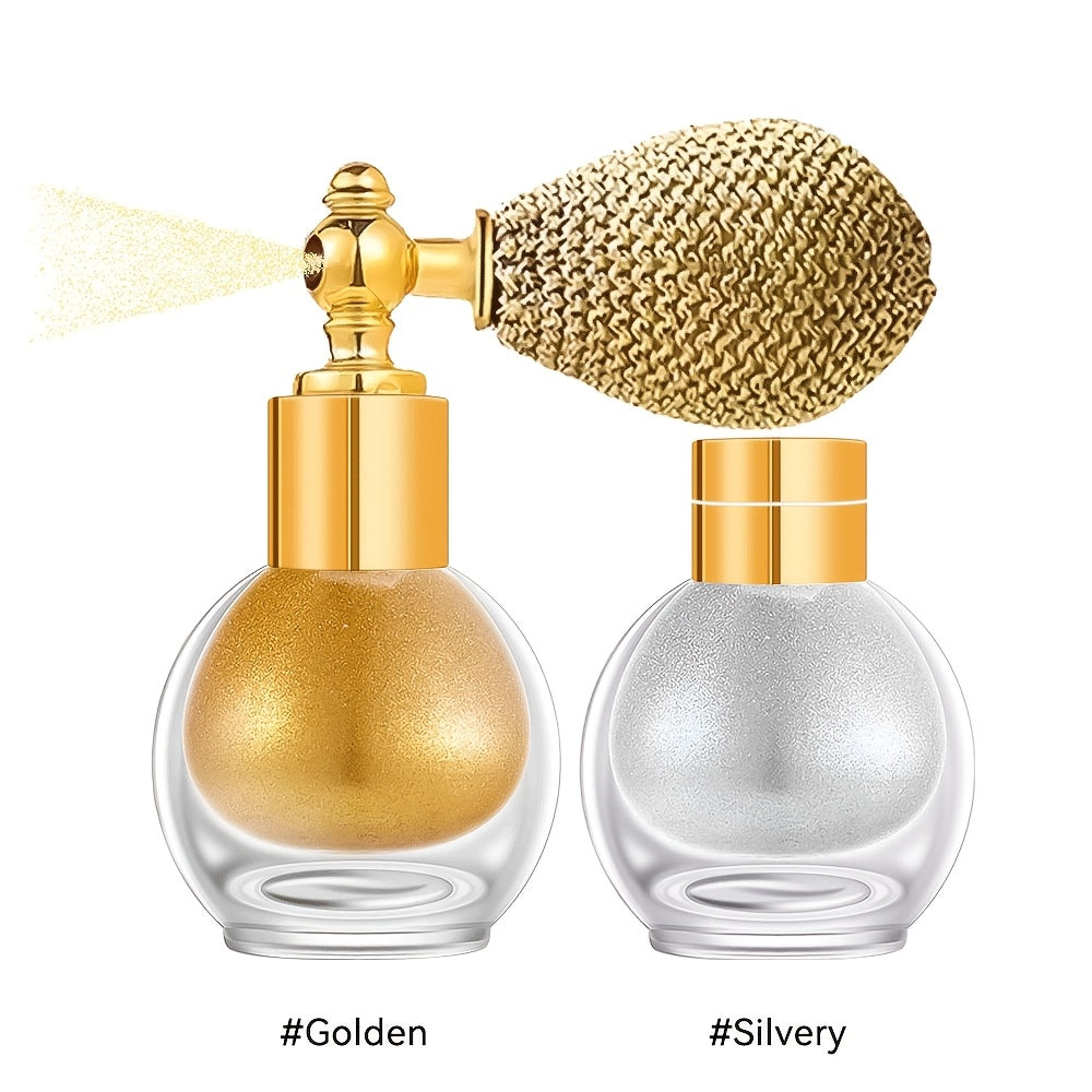 2pcs Glitter Body Highlighter Powder Spray Set with a Refill Bottle